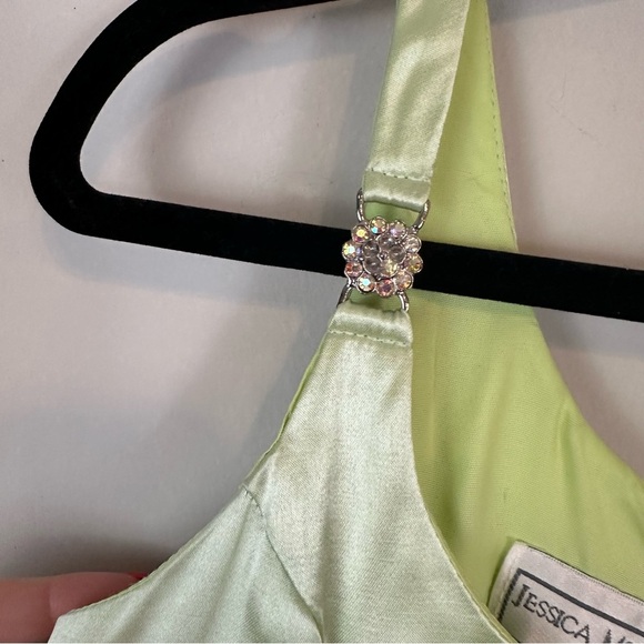 Jessica McClintock for Gunne Sax | Green Silky Y2K Maxi Gown Size 9/10 - Picture 6 of 10